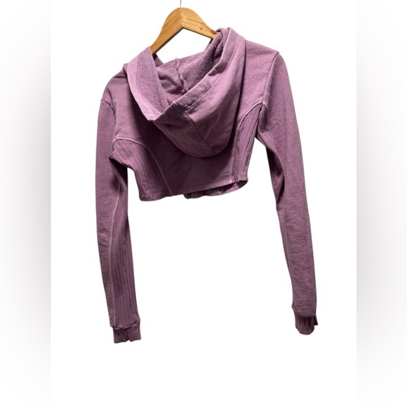 Urban Outfitters Out from Under XS Distressed Faded Hooded Cropped Sweatshirt - Picture 7 of 8